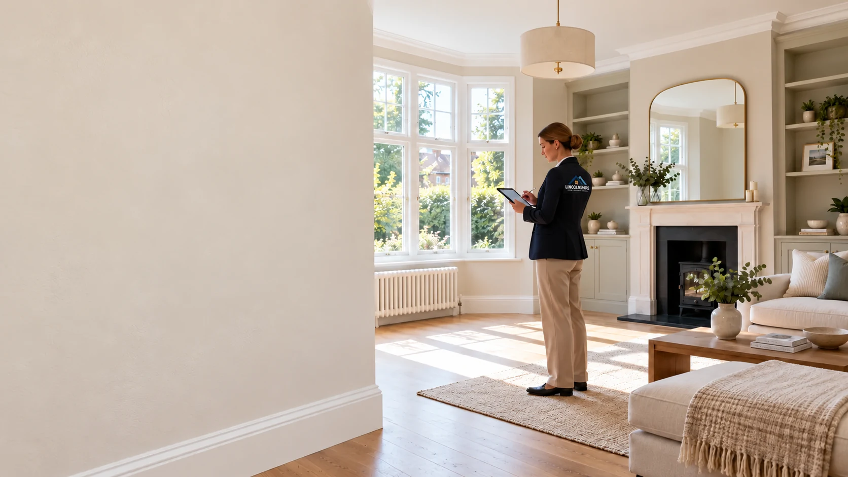 Illustrative clerk recording a room’s condition
